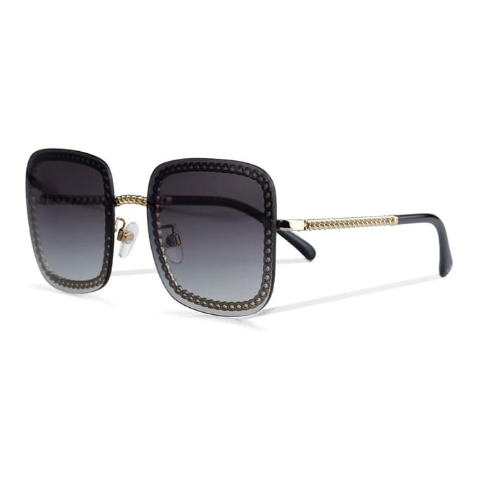 Chanel Modeketting Vierkante Plastic Zonnebril Dames zonnebril CH4244-C395S6-PALE-GOLD Basic Packaging-Eyeglass Case+Box,F,Light Gold