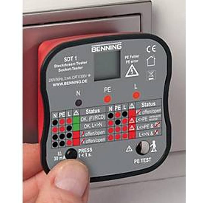 Contactdoos tester SDT 1 voor het testen van veiligheidsstekkers BENNIN
