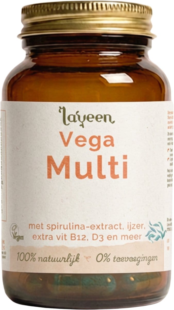 Laveen Vega Multi Compleet - Alles-in-1 Multivitamine - 60 capsules - Extra Vitamine B12, Vitamine D & IJzer - Vegan - 100% natuurlijk