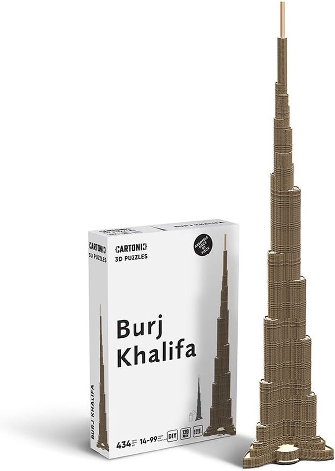CARTONIC- BURJ KHALIFA- 3D puzzel- Speelgoed - DIY- Creatief - Karton - Voor kinderen en volwassenen
