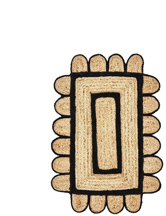 House Doctor Deurmat Denta Zwart naturel 60x90 cm