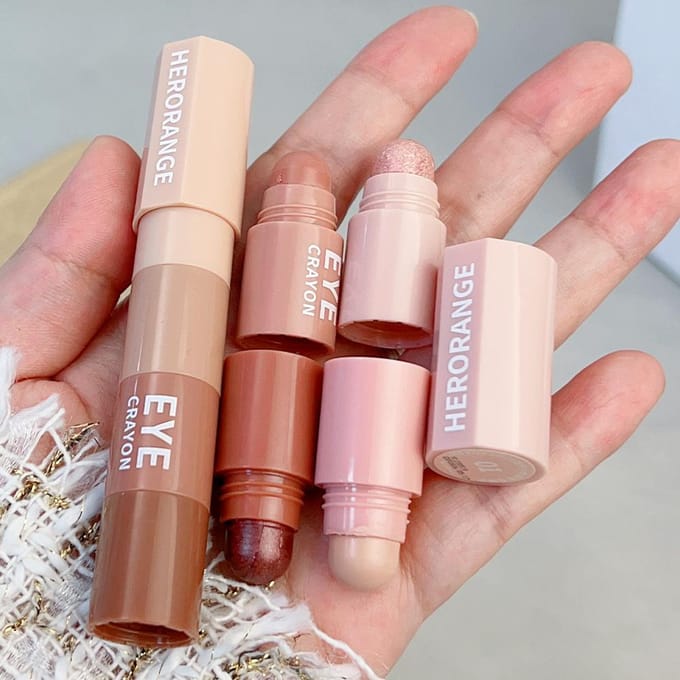 4 in 1 parelmoer markeerstift oogschaduwstick waterdicht blijvende glitter oogschaduw ogen make-up cosmetica