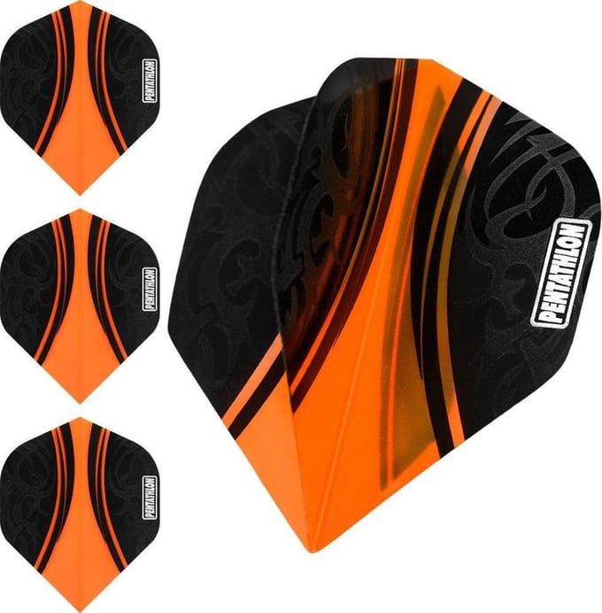 ABC Darts - Dart Flights Pentathlon - Tribal oranje - 10 sets