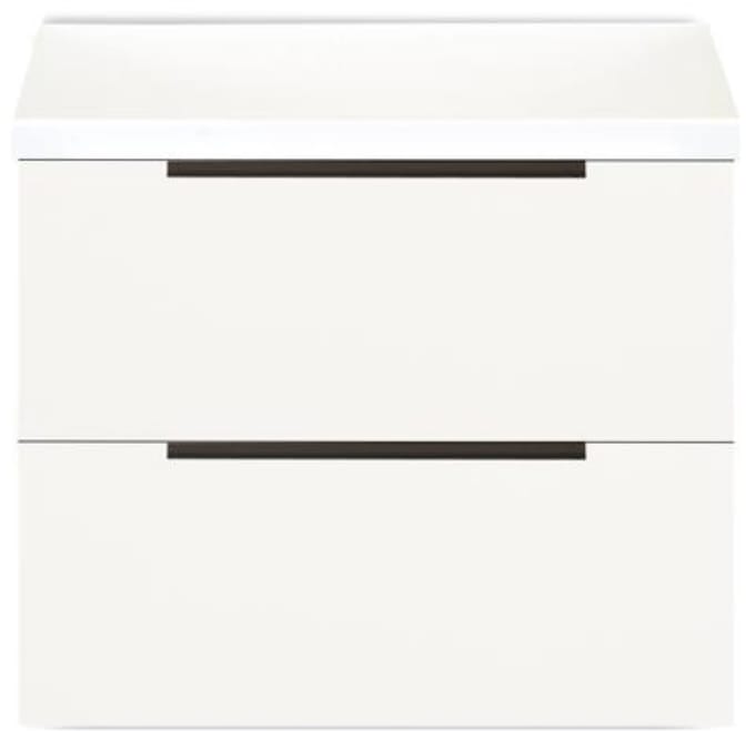 Seville Badmeubelset 60 cm - Wastafelblad Wit Hoogglans Edge Greep