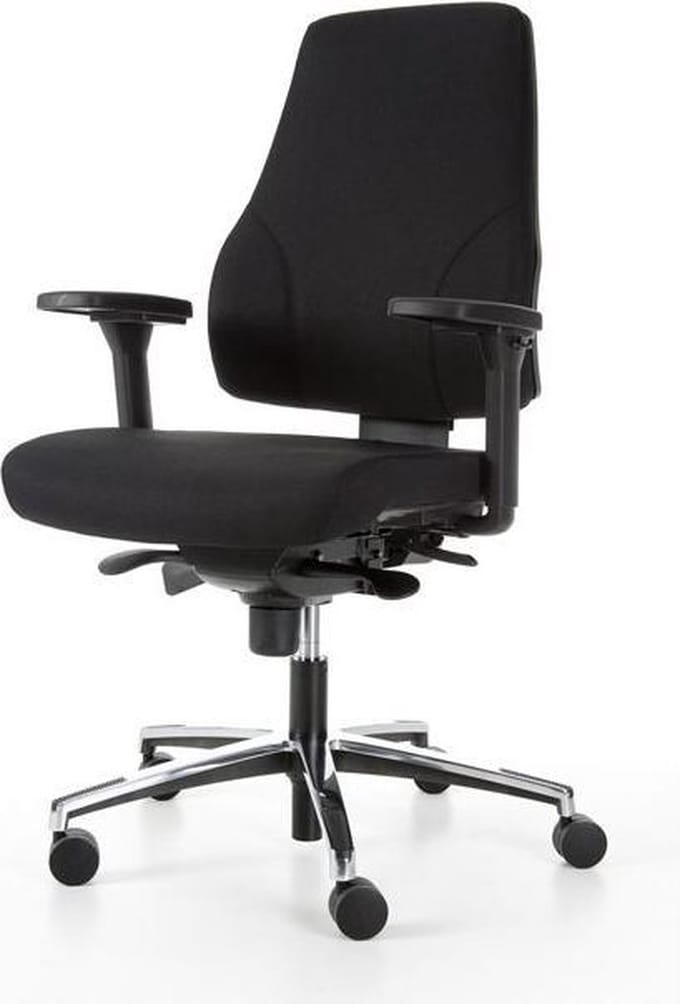 Bureaustoel Actiflexx Basic ARBO NPR 1813 | stof zwart | aluminium voetenkruis!