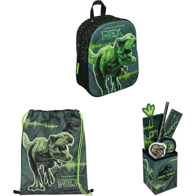 Jurassic World schoolset; rugzak, gymtas en schrijfwarenset