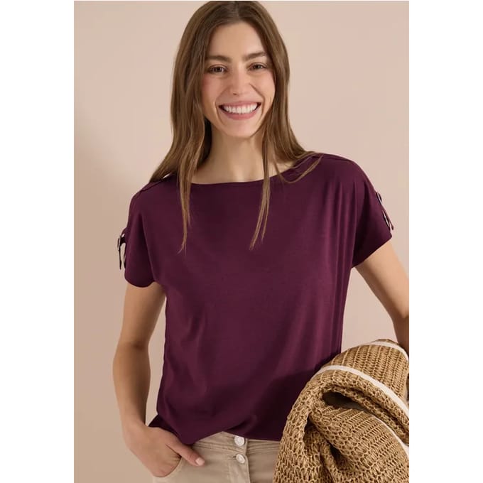 Shirt met korte mouwen en gespdetail