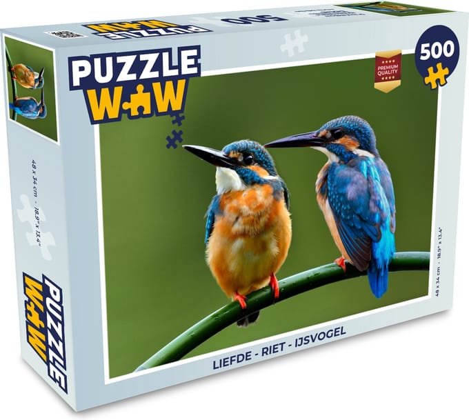 Puzzel Liefde - Riet - IJsvogel - Legpuzzel - Puzzel 500 stukjes