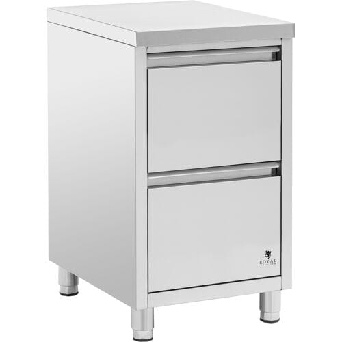 RVS werkkast - 2 lades - 50 x 60 cm - Royal Catering RCCD-2S