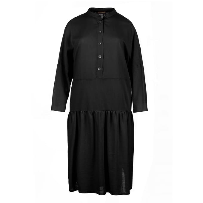 Oversized zwarte jurk met knopen