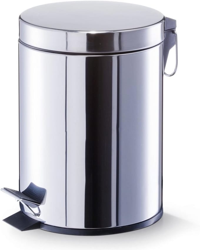 Pedaalemmer - Afvalbak - Afval Scheiden - Roestvrij Staal - 5 Liter - Gepolijst