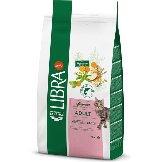 12kg Libra volwassen kattenvoer met zalm en rijst
