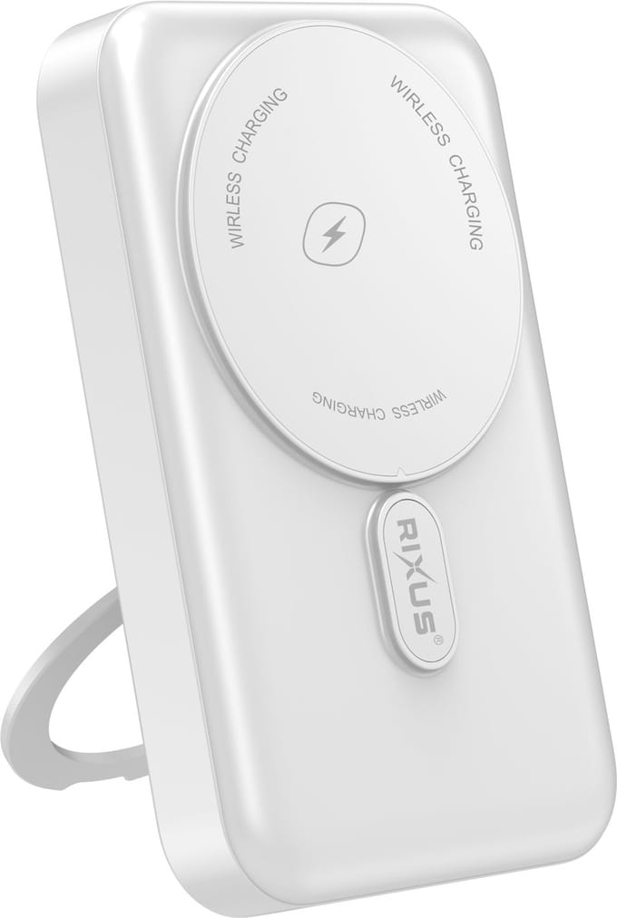 Rixus RXPB71A MagSafe Powerbank 10000mAh With Foldable Stand White