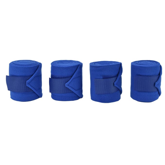 4 Stuks Paardenbeenwikkel Klittenbandsluiting Beschermer Zachte Polyester Set Kit voor Hond Koe Kat Blauw blue