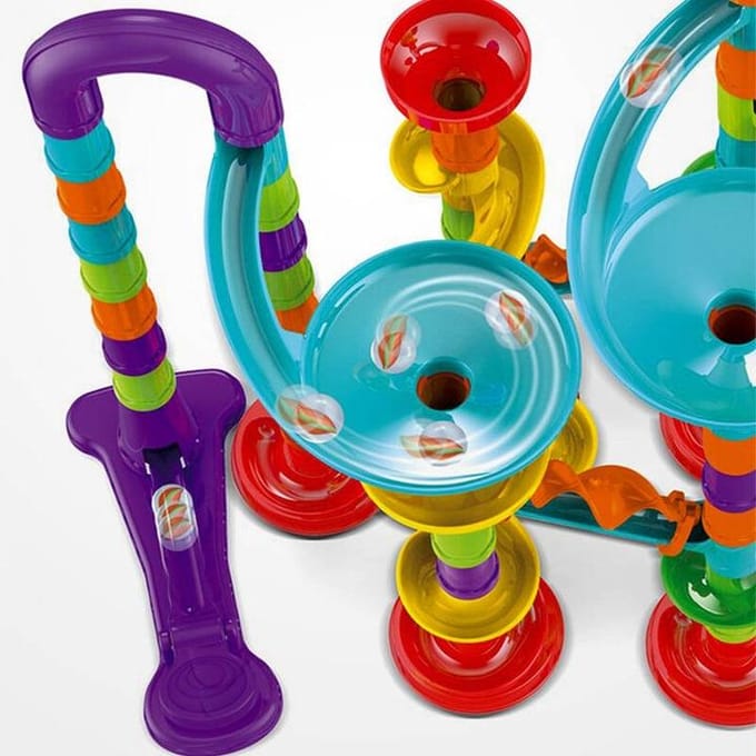 Kruzzel 110-delige Kogelbaan Glijbaan Set - Creatief en Educatief Speelgoed
