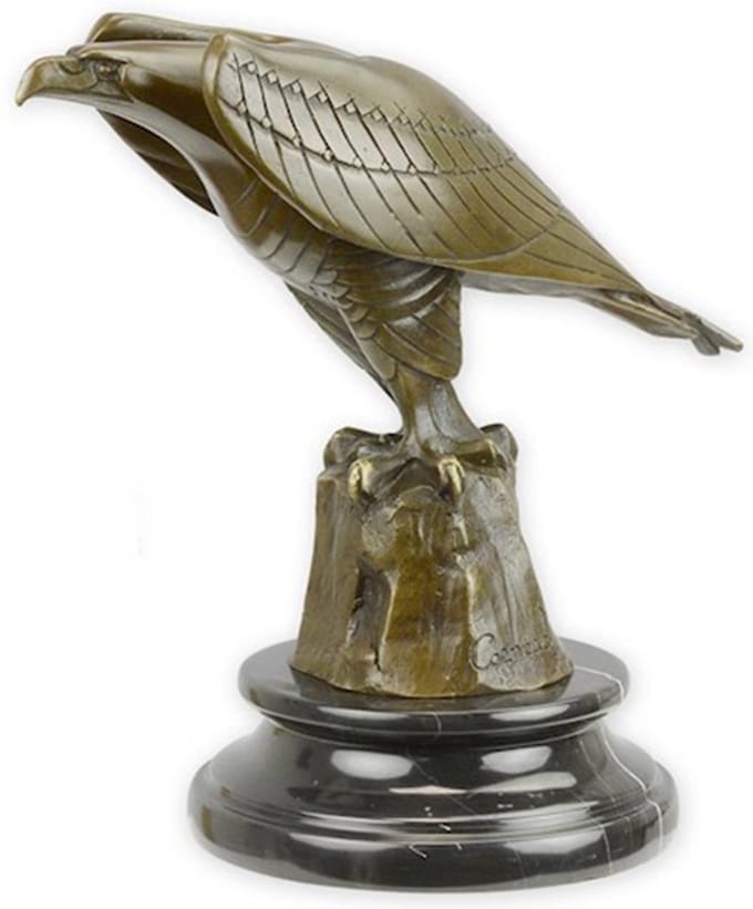 Beeld - Bronzen adelaar - Modern sculptuur vogel - 20.6 cm hoog