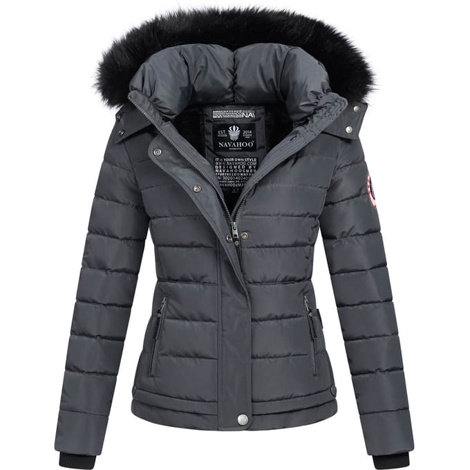 Navahoo Dames Winterjas Chloe – Getailleerd Met Afneembare Capuchon & Elegant Bont