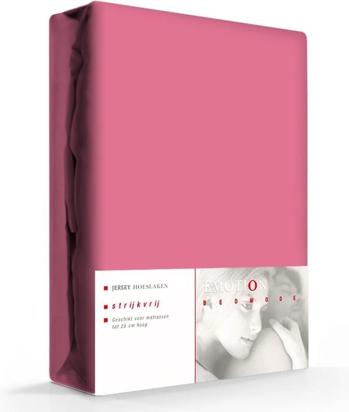 Jersey hoeslaken, cranberry - 160/180 x 200 cm