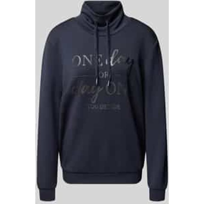 Sweatshirt met opstaande kraag en tunnelkoord, model 'BANU'