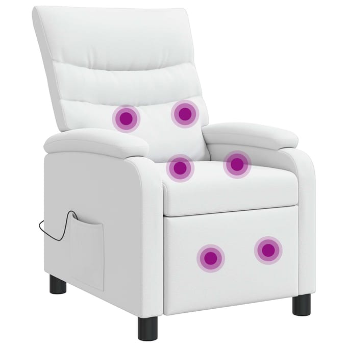 vidaXL - Massage - Relaxstoel - Wit - Kunstleer