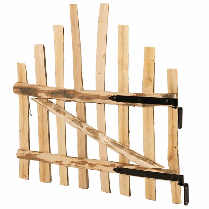 vidaXL - Gebogen - hekpoort - 100 - x - 90 - cm - Geïmpregneerd - Hazelhout - Naturel