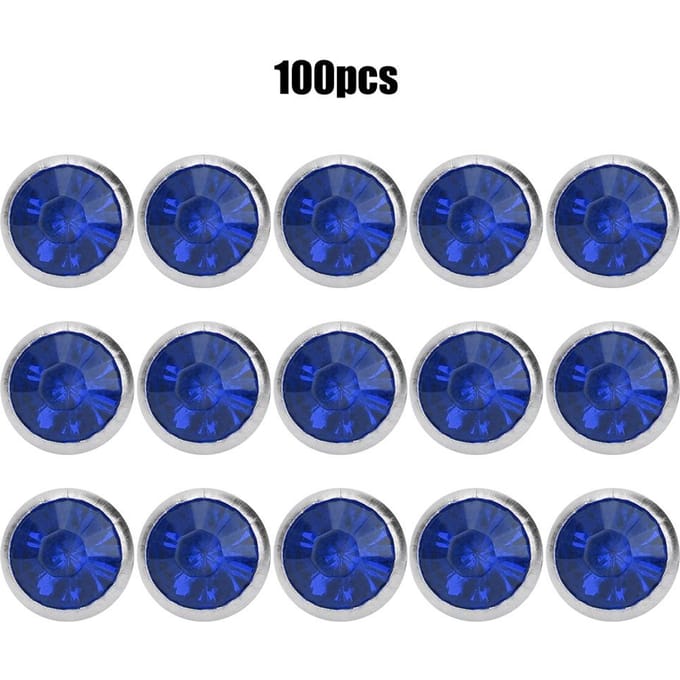 B Acryl Diamant 8mm Decoratieve DIY Stud Kleding Accessoire 8mm Zilveren Rand CrystalBright Rood blue