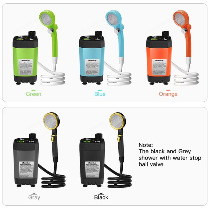 Camping Douchepomp RV Buitendouchekit Campingdouche Intelligente Digitale Display Verstelbare Douche 6000mah