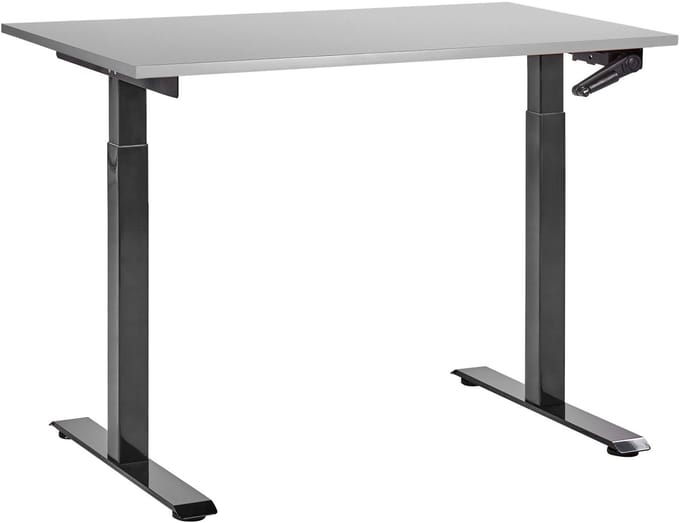 DESTINES - Verstelbaar bureau - Grijs/Zwart - 120 x 72 cm - MDF