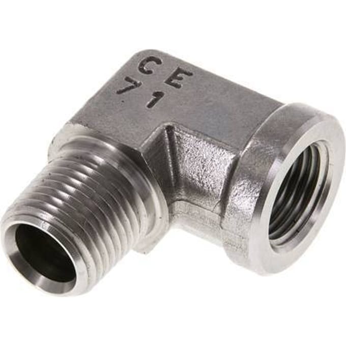 1/2'' NPT x 1/2'' NPT M/F RVS L-Fitting 90graden 210 Bar - Hydrauliek - FL2E-MF-S-012N
