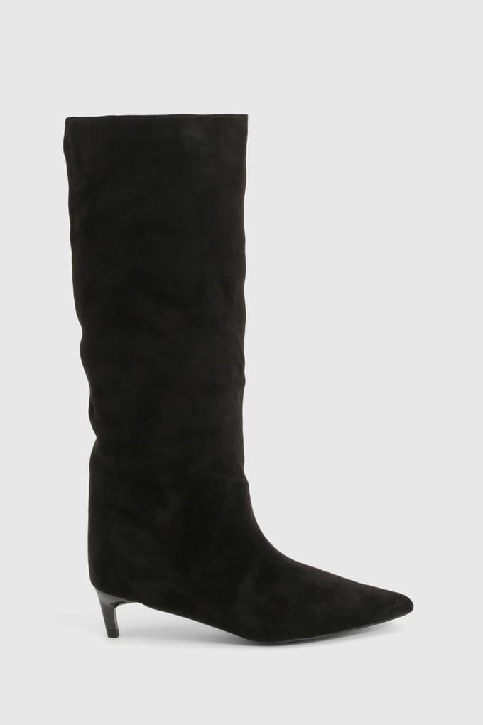 boohoo Dames Column High Knee Laarzen | Black | Maat: 3