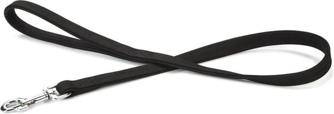 Beeztees leren looplijn Buffalo. Zwart. 100 cm x 22 mm.