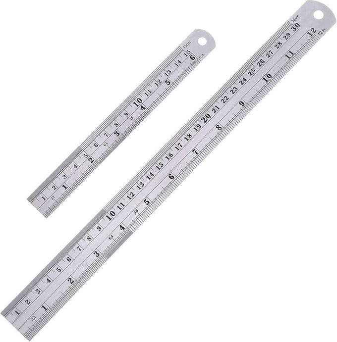 Set van 2 Roestvrijstalen Linialen 15 en 30 cm