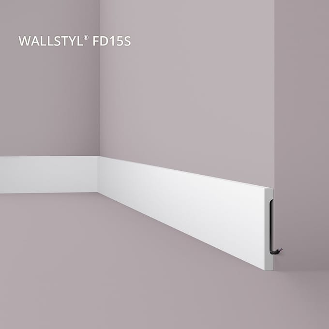 Plint NMC FD15S WALLSTYL Noel Marquet Sierlijst Lijstwerk modern design wit 2 m