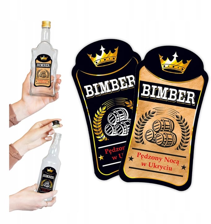 Bimberek - Premium Wodka Etiketten - Zelfklevend - Waterbestendig