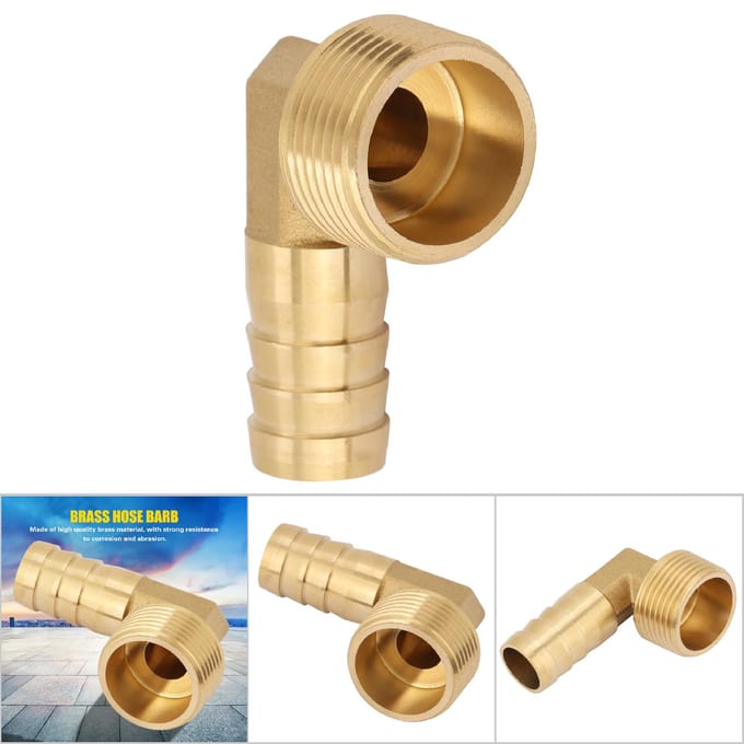 1pc 34  Male Thread Brass Elbow Barbed Coupling Connector Hose Fitting (16mm)