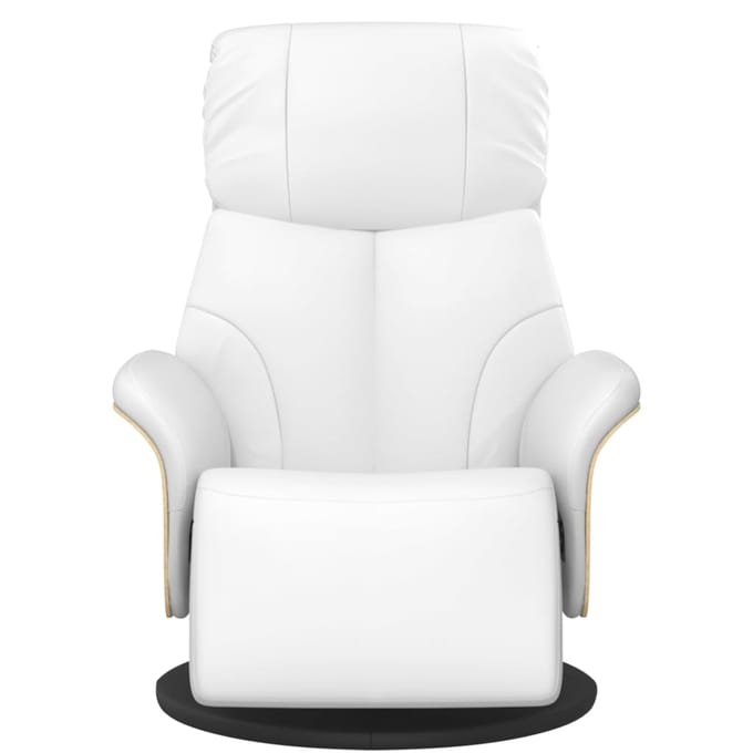 vidaXL - Fauteuil - verstelbaar - met - voetensteun - kunstleer - wit