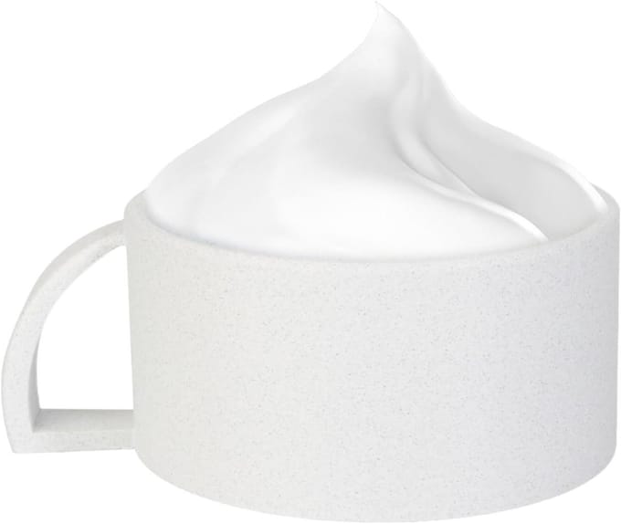 Scheerzeep Kom - Scheerschuim Bakje - Baard Verzorging - Antislip Basis - 7W cm - Wit