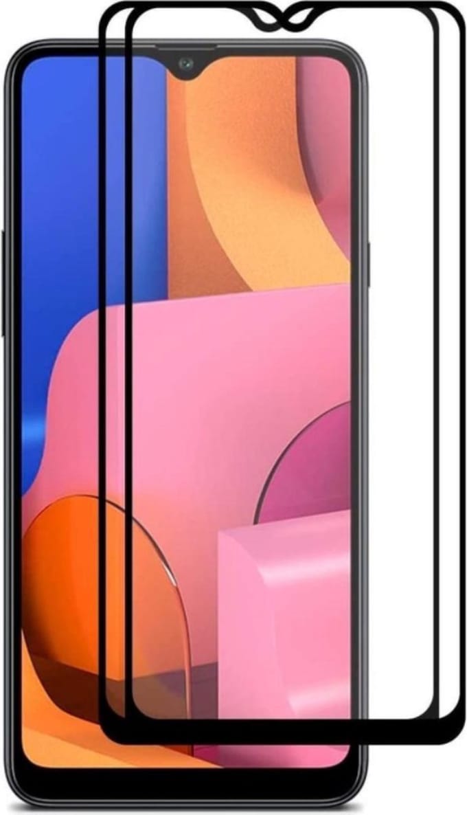 LuxeBass Full screenprotector geschikt voor Samsung Galaxy A20S [ 2 Pack ] - glas scherm - bescherming