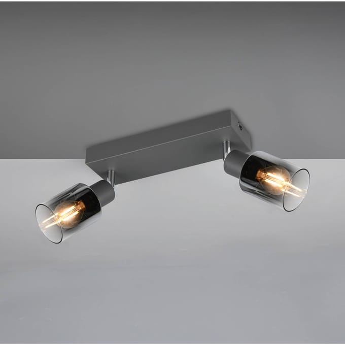Reality Leuchten Cadiz plafondspot, 2-lamps, E14, antraciet