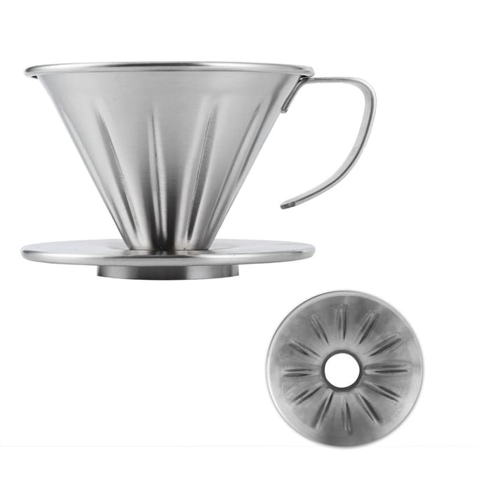 Roestvrijstalen Pour Over Koffie Dripper Kegel Filter Kop Standaard Koffiemachine Accessoires Thuis gray