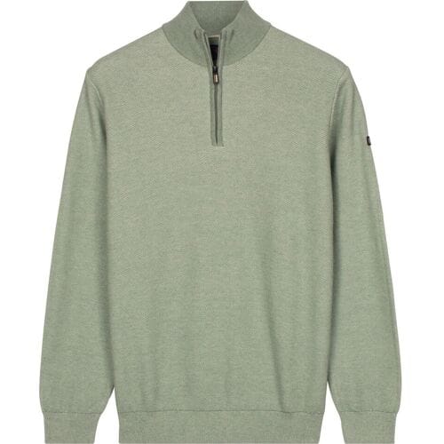 Baileys Trui Half Zip Two-Tone Jacquard Allover Plated Misty Green / male