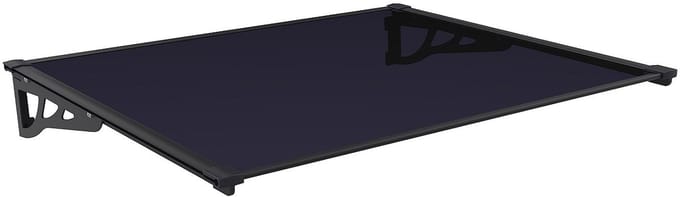 Vente-unique Luifel in aluminium 150 x 90 cm hellend - zwart - KEPLER