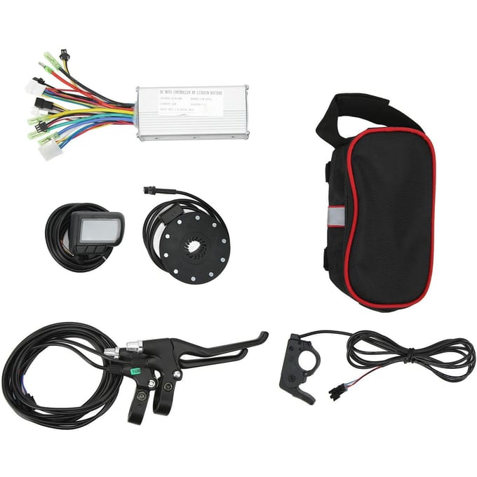 22A 36V 48V 500W Elektrische Fiets Motor Controller EN06 Display Remhendel Set Elektrische Fiets Conversie Kit black