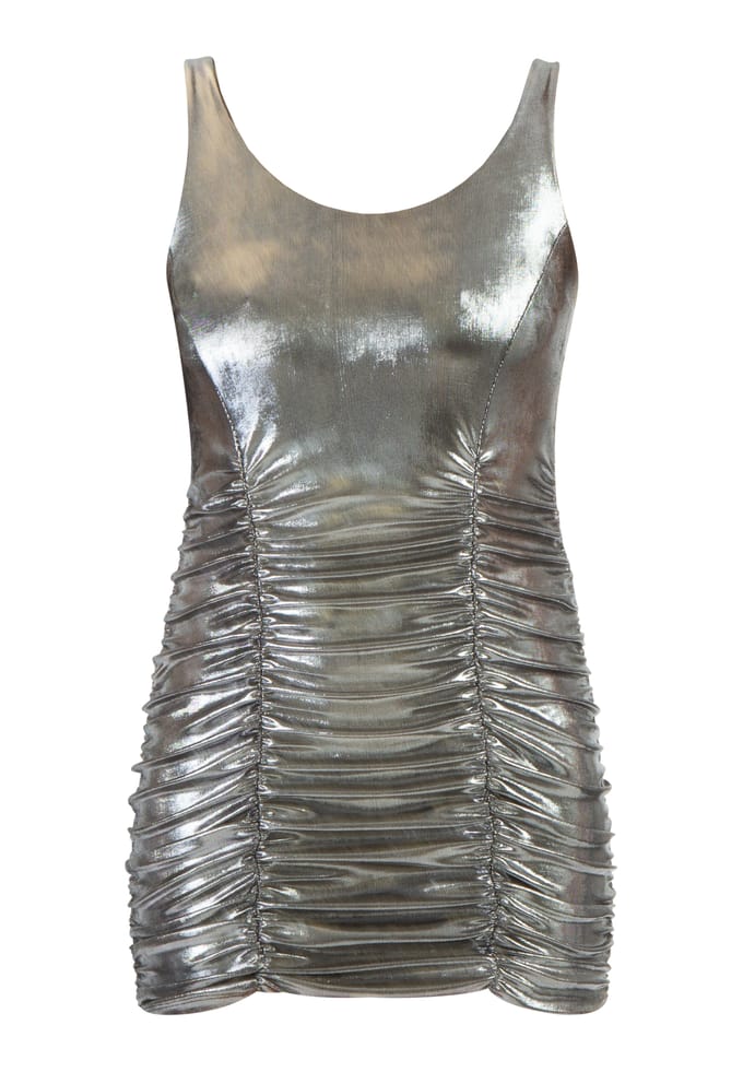 Faina Gebreid mini-jurkje Dames Zwart metallic