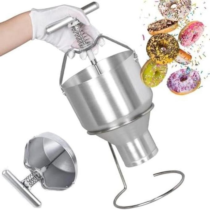 Donut Maker - Beslag Dispenser - Bakken Thuis - Verstelbare Dikte - 3L Capaciteit - Zilver