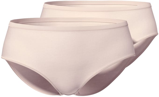 Ulla Popken - Dames - Midislips 2-pack Superfine - Parelwit - Maat 42+