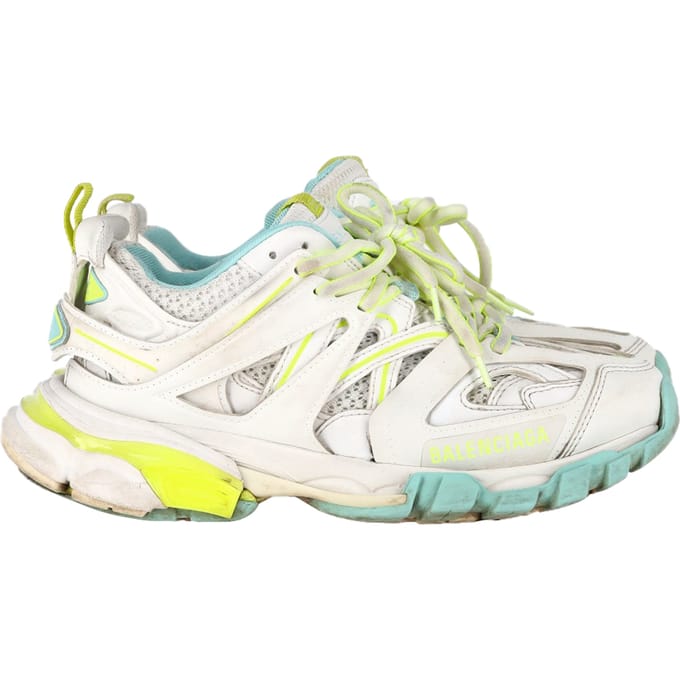 Balenciaga Track Sneakers in Wit en Neon Polyurethaan