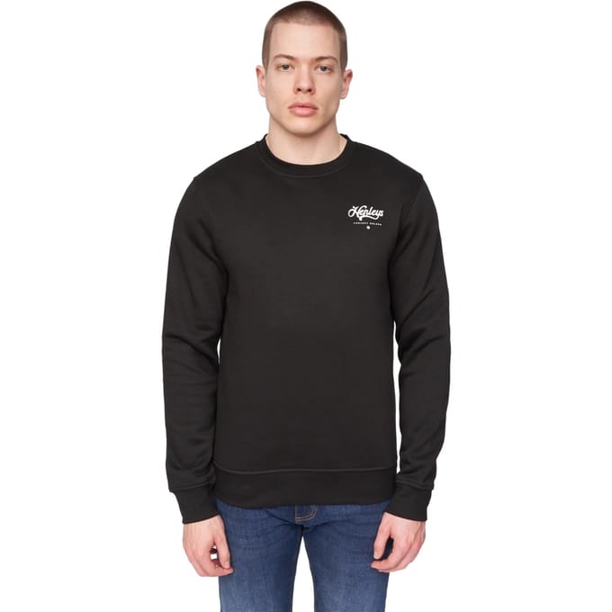 Henleys Heren Scripthen Crew Neck Sweatshirt (Zwart)