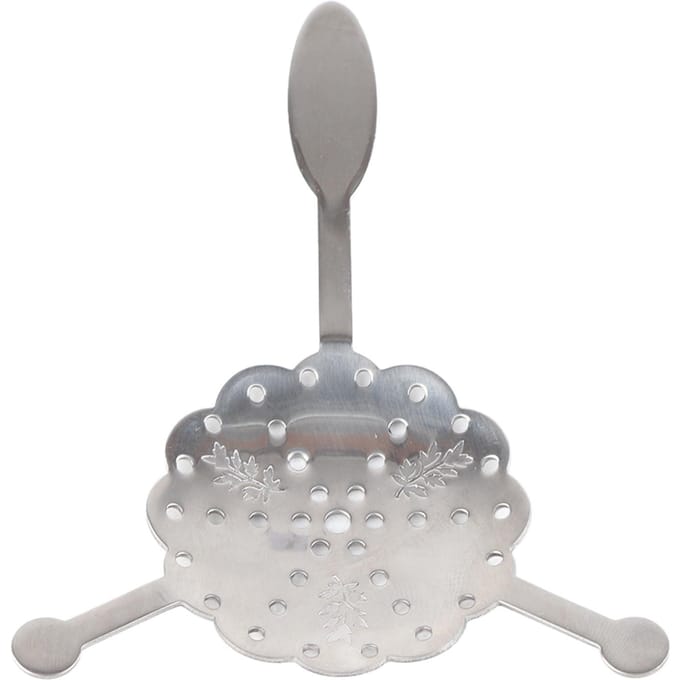 1x 304 Roestvrij Staal Cocktail Bar Glas Beker Drinkfilter Absintlepel (#2) L gray