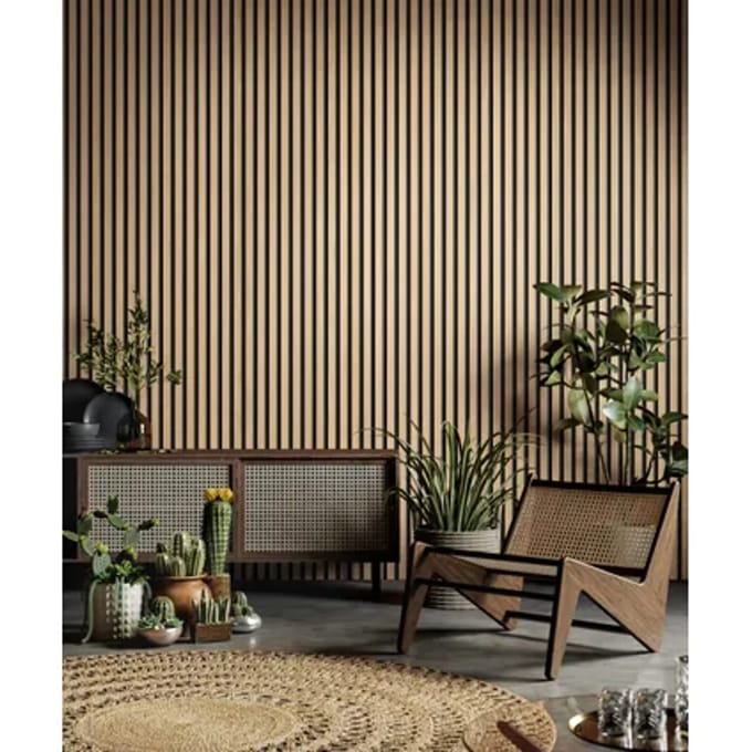Grosfillex Wandpaneel Linio - Element 3d Effect - Pvc - Ash - 37,5x260cm